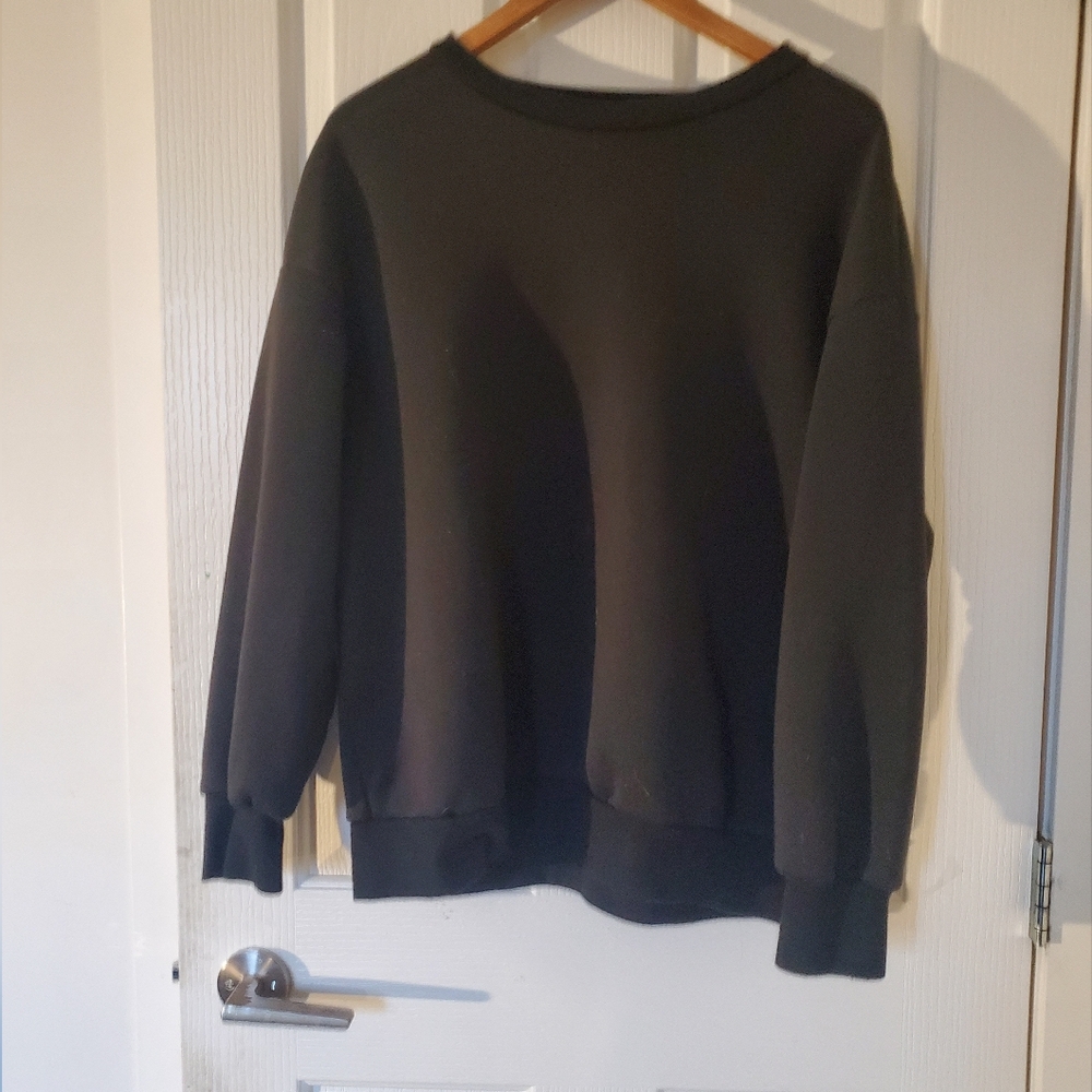 SHEIN Women's Curve Black Crewneck Sweater